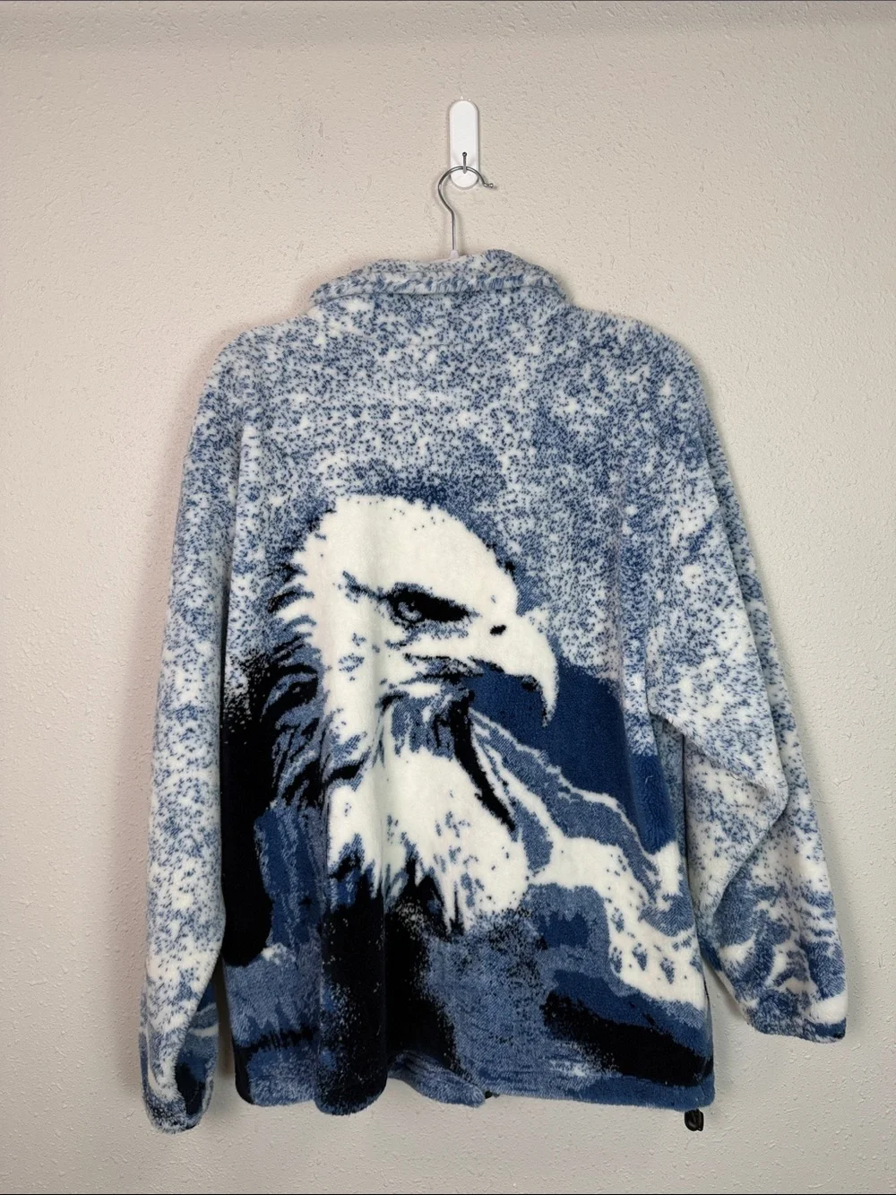 Vintage Adventure Pass Women’s Large Alaska Bald Eagle Fleece Jacket Made USA